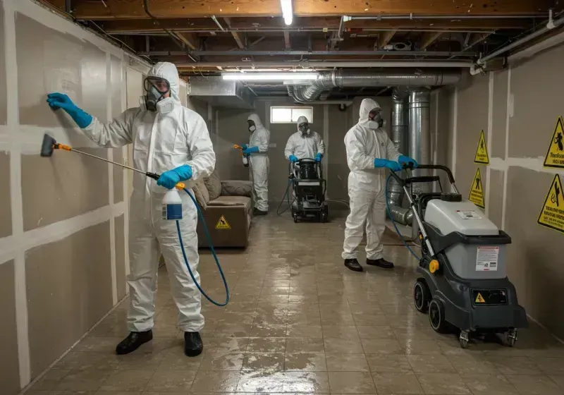 Basement Moisture Removal and Structural Drying process in Bandera, TX